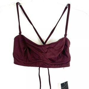 Skin Women’s Varona Burgundy Lace Up Bikini Top Size M